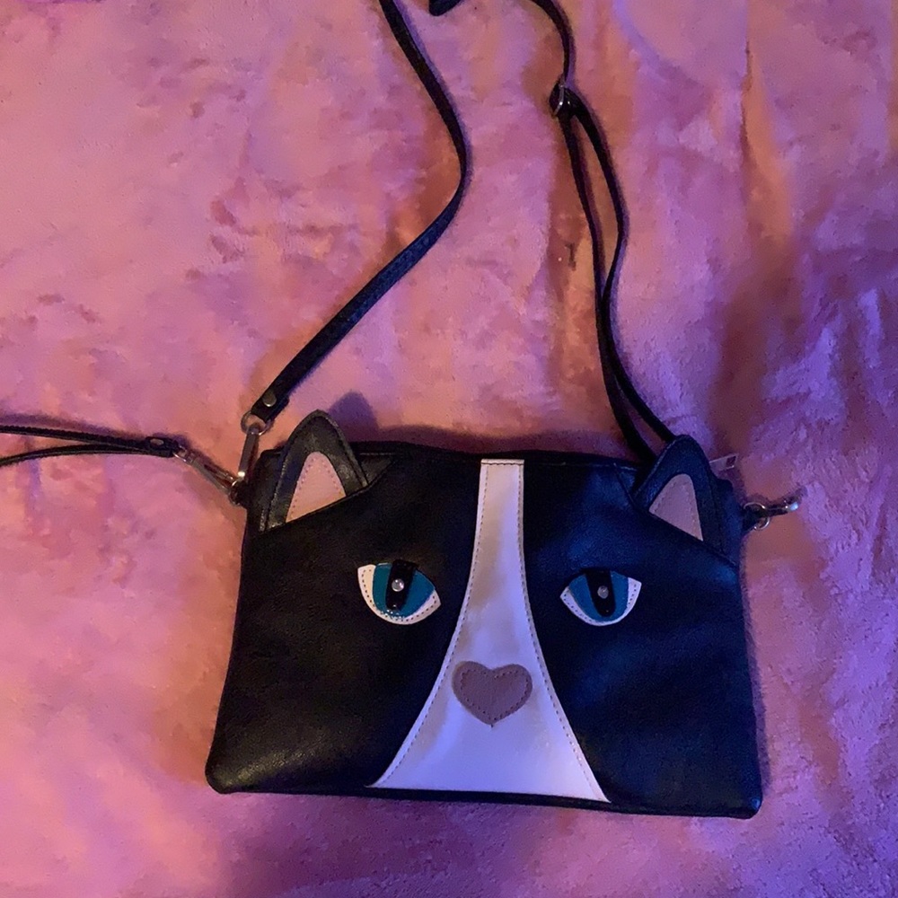 never used black cat purse